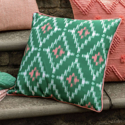 Aroha Green Geo Printed Cushion
