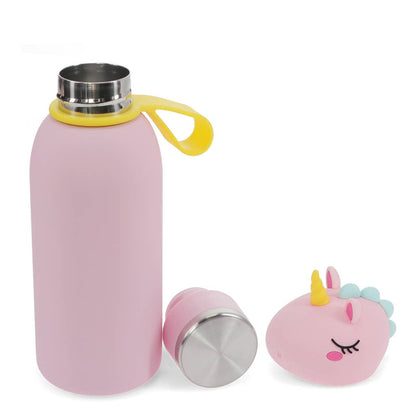Children's animal head drinks bottle 350ml - Unicorn