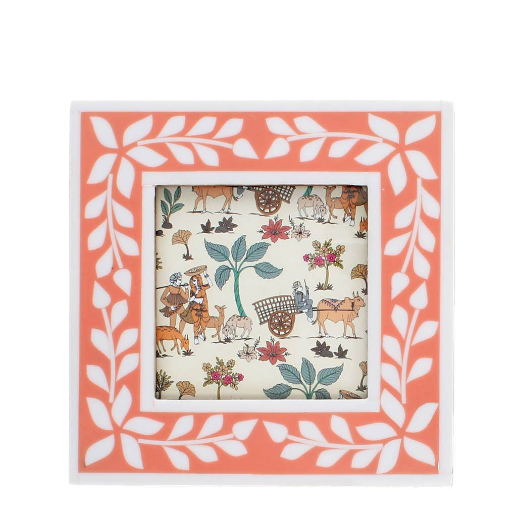 Square resin picture frame (3.5" X 3.5") - Pink