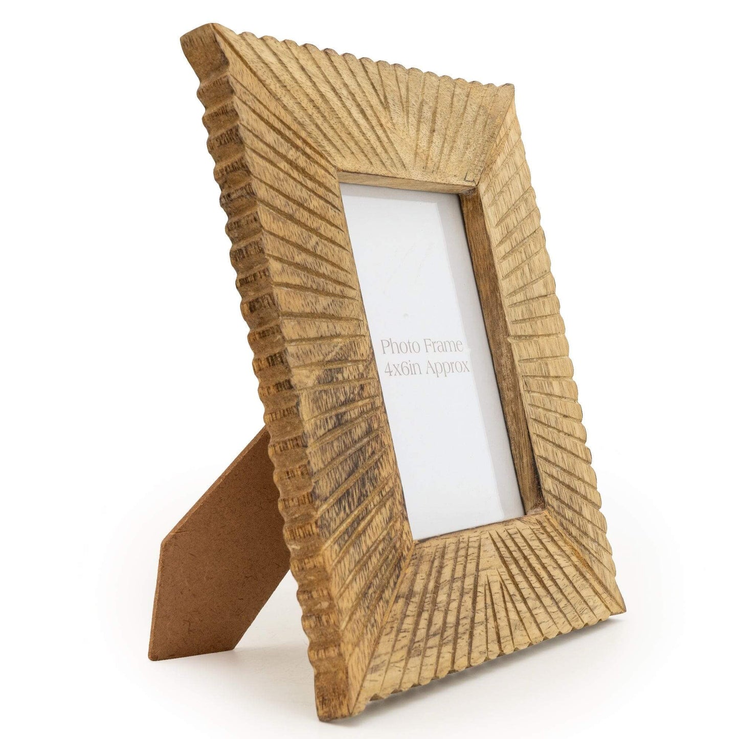 Mango Wood Photo Frame - Etched Lines (4x6)