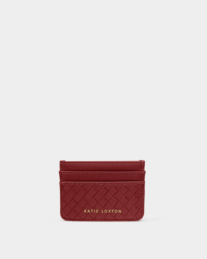 Nova Woven Texture Cardholder - Crimson
