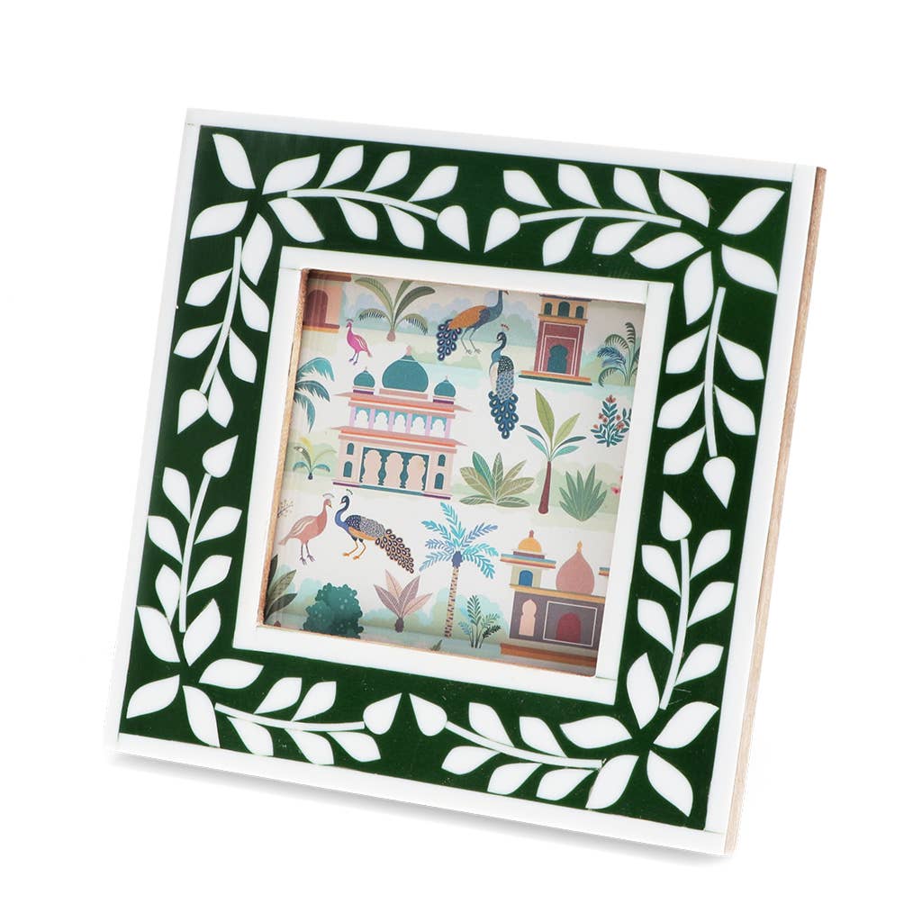 Square resin picture frame (3.5" X 3.5") - Green