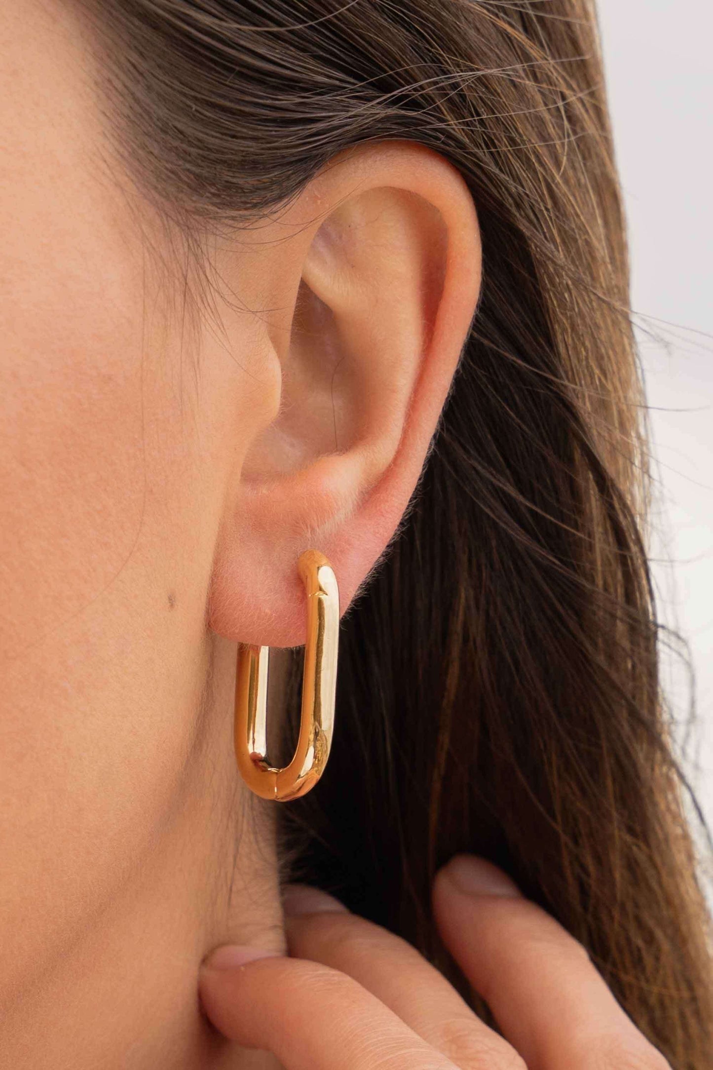 Darcey Gold Chunk Oval Hoops