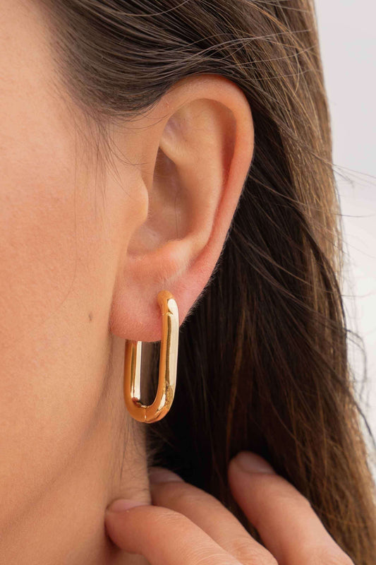 Darcey Gold Chunk Oval Hoops
