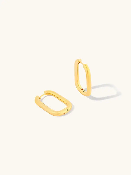Darcey Gold Chunk Oval Hoops