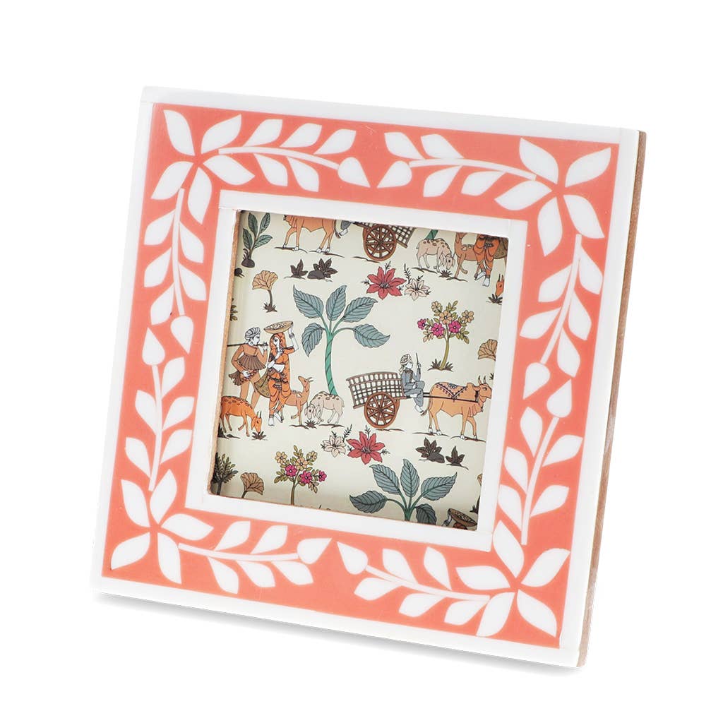 Square resin picture frame (3.5" X 3.5") - Pink