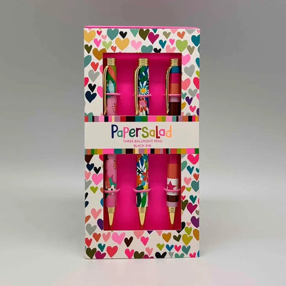 Set of 3 Ballpoint Pens - Bright Hearts Box
