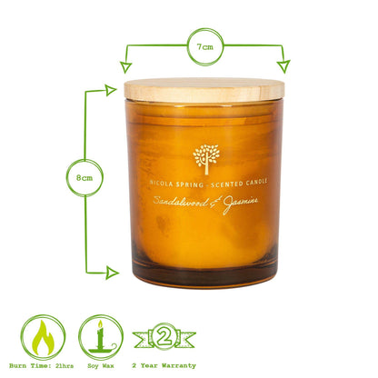 Sandalwood & Jasmine Wax Scented Candle