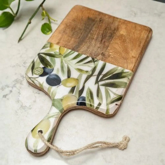 Handcrafted Serving Board Mango Wood- Olives