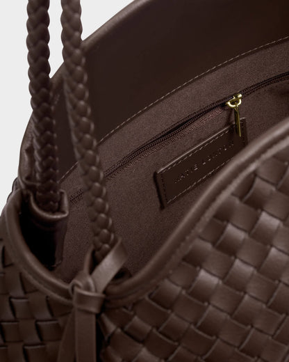 Nova Hand Woven Large Shoulder Bag - Chocolate
