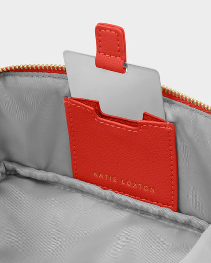 Fold Out Mirror Make Up Bag Deep Orange