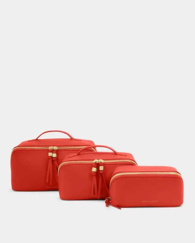 Fold Out Mirror Make Up Bag Deep Orange