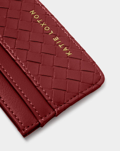Nova Woven Texture Cardholder - Crimson