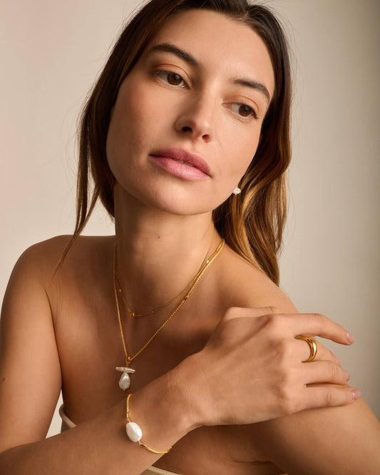 Sol Waterproof Gold Pearl Necklace