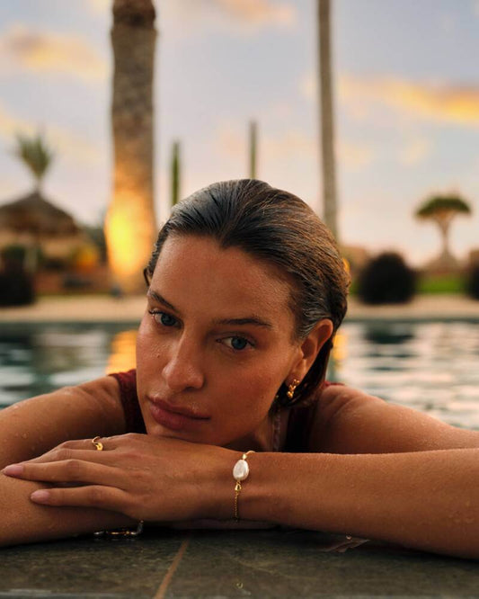 Sol Waterproof Gold Pearl Necklace