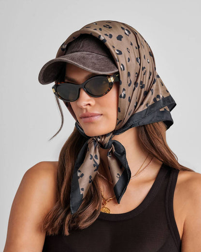 Satin Multiway Scarf - Brown Leopard