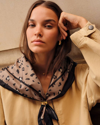 Satin Multiway Scarf - Brown Leopard