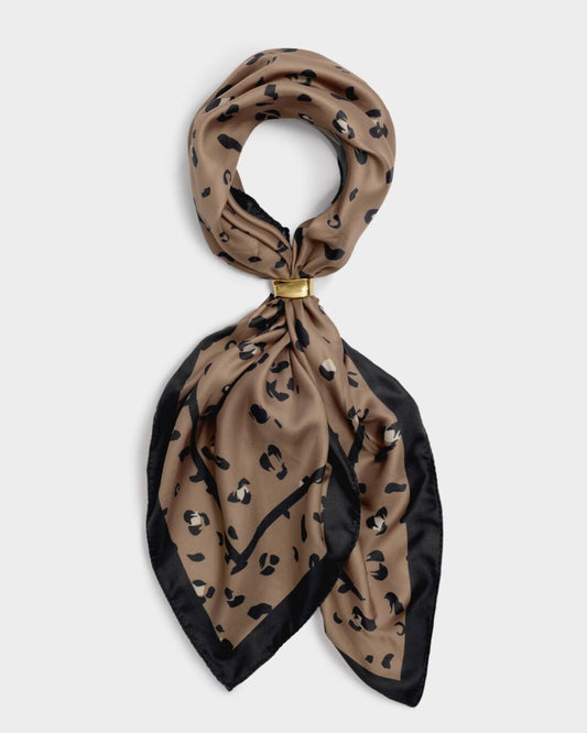 Satin Multiway Scarf - Brown Leopard