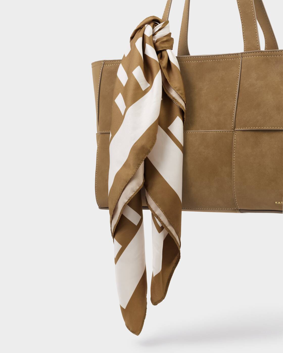 Satin Multiway Scarf - Brown Checkered