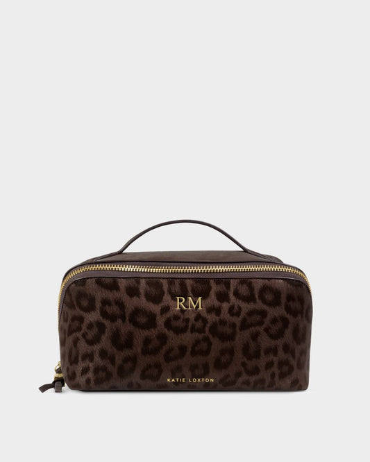 Soho Medium Make Up / Wash Bag - Chocolate Leopard