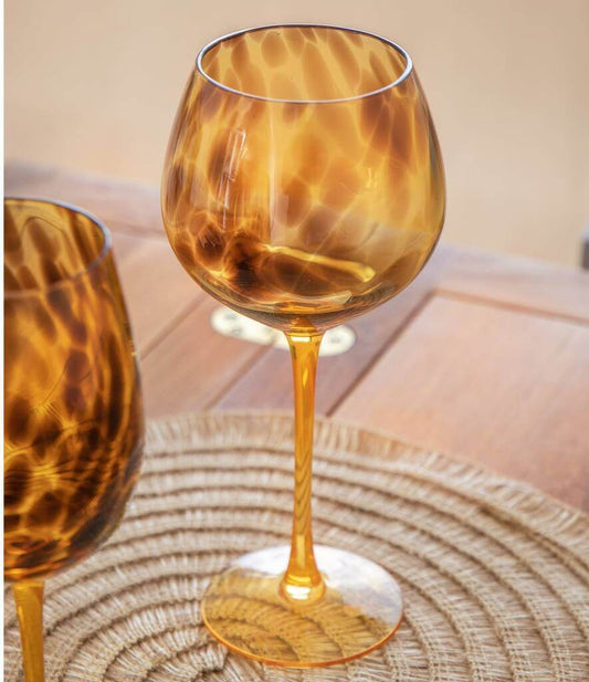 Set of 2 Gin Glasses with Tortoise Shell Finish