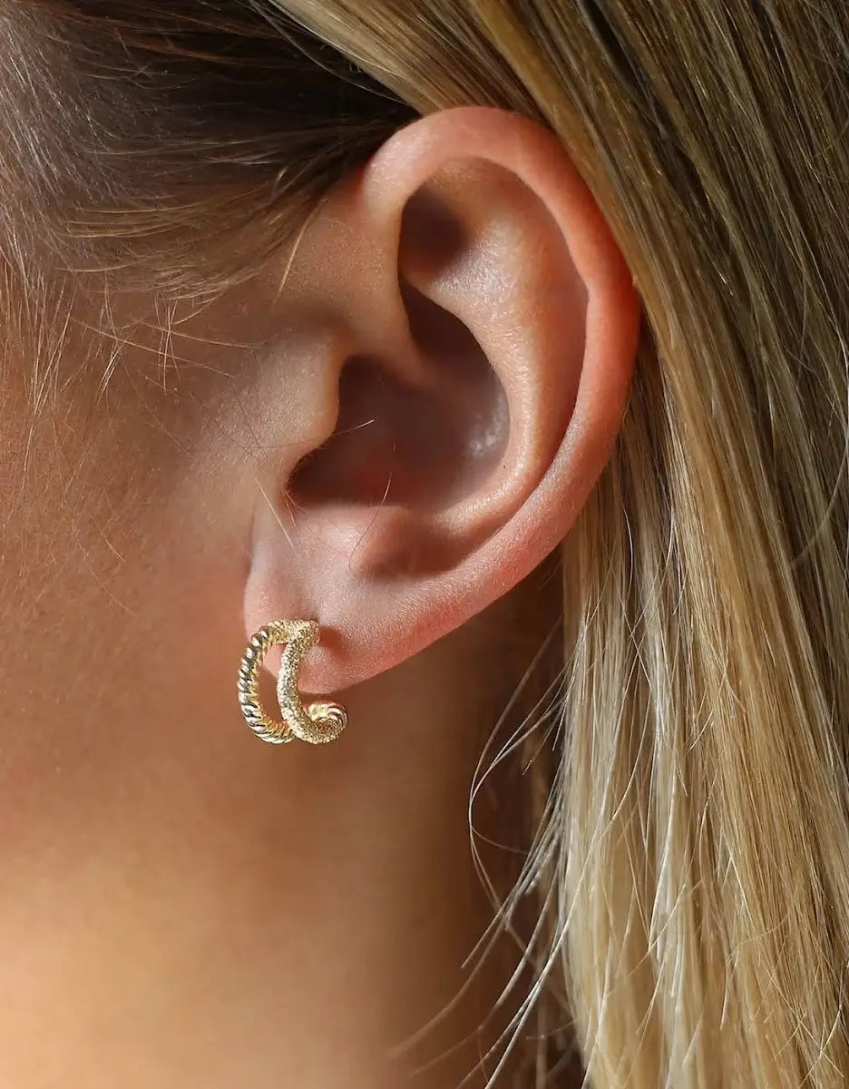 Tutti Gold Braid Mini Hoop Earrings