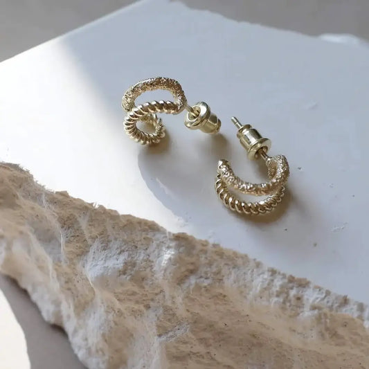 Tutti Gold Braid Mini Hoop Earrings